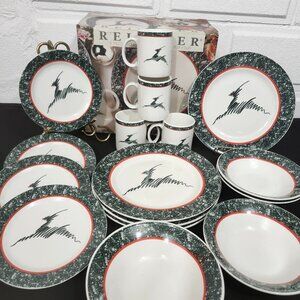 Vintage 16 Piece, Service for 4 Sakura Reindeer China with Original Box
